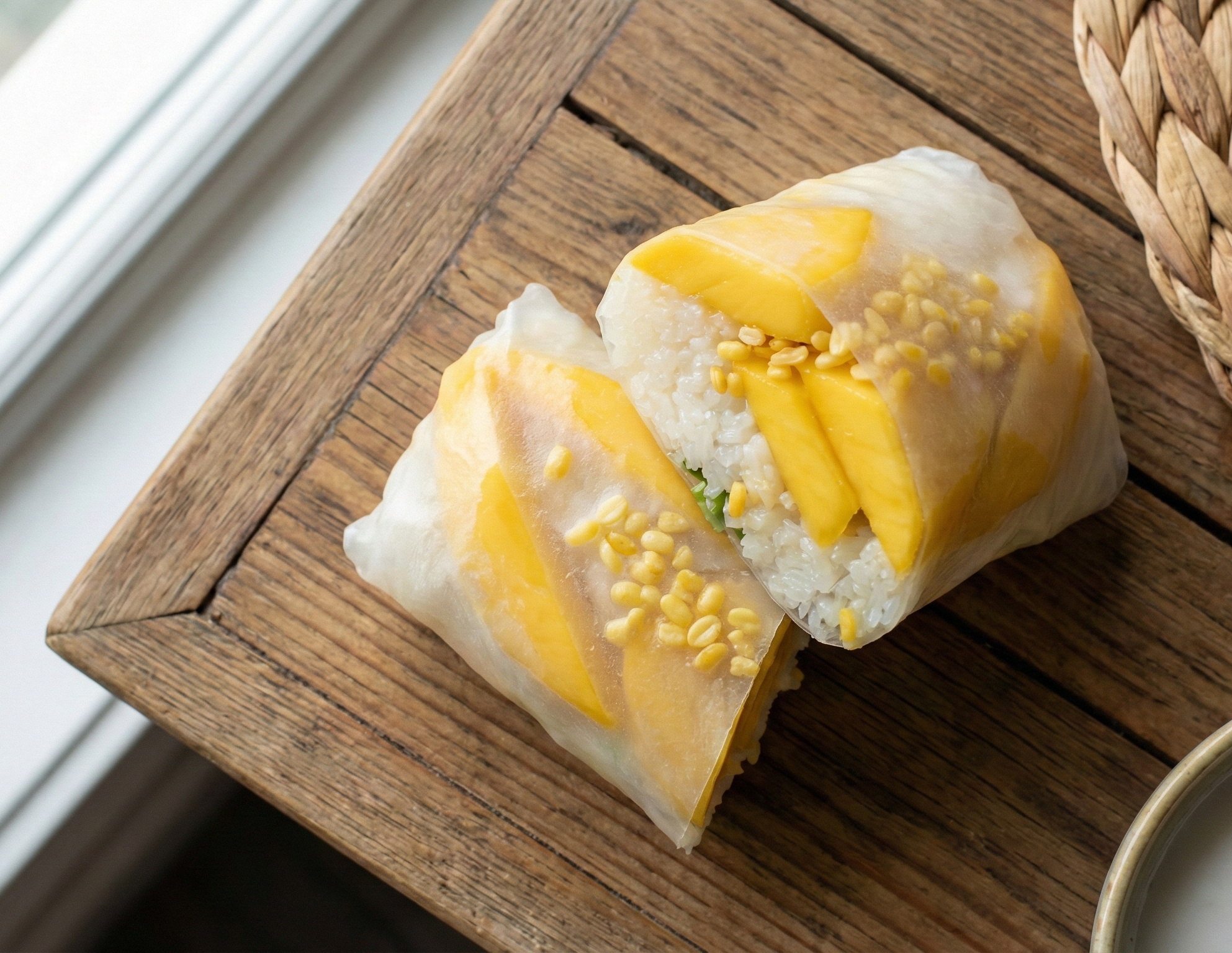 Mango Sticky Rice Rolls